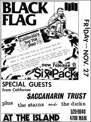 [Black Flag at the Island / Fri. Nov. 27 1981]