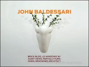 John Baldessari : BRICK BLDG, LG WINDOWS W/ XLENT VIEWS, PARTIALLY FURNISHED, RENOWNED ARCHITECT