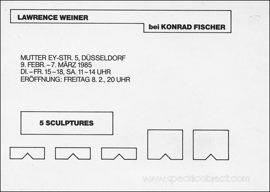 Lawrence Weiner : 5 Sculptures