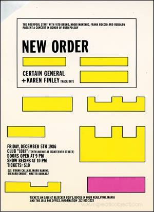 New Order, Certain General + Karen Finley