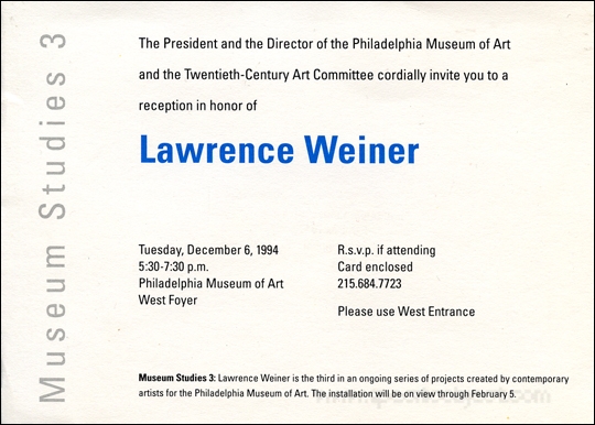 Museum Studies 3 : Lawrence Weiner 