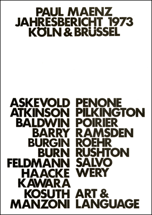 Paul Maenz : Jahresbericht 1973