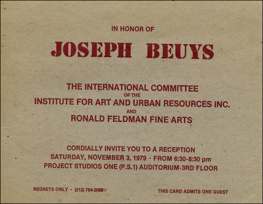 In Honor of Joseph Beuys
