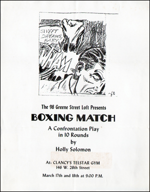 The 98 Green Street Loft Presents BOXING MATCH : A Confrontation Play in 10 Rounds