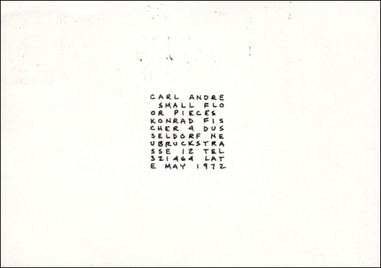Carl Andre : Small Floor Pieces