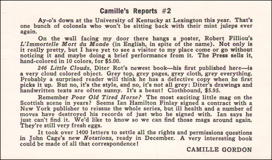 Camille's Reports #2