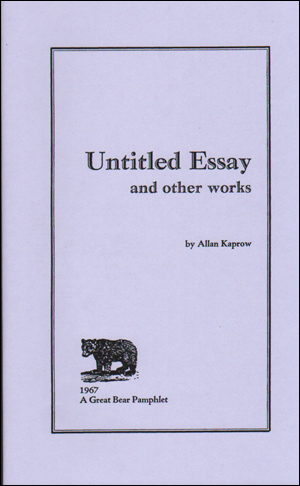 Untitled Essay and Other Works