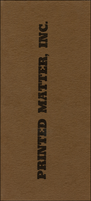 Printed Matter, Inc. / Artists' Books / Catalogue October 1977