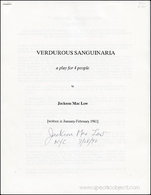 Verdurous Sanguinaria : A Play for 4 People
