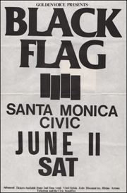 [Black Flag at the Santa Monica Civic Auditorium [full size poster] / Sat. Jun. 11 1983]