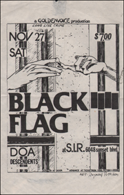 [Black Flag at S.I.R. / Sat. Nov. 27 1982 / Small]