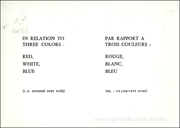 In Relation to / Three Colors : / Red, / White, / Blue / (i.e. covered over with)