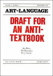 Art-Language : Draft for an Anti - Textbook