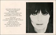 Andy Warhol and Elektra Records Invite You to the Premier of The Marble Index, A New Album of Original Songs by Nico ...