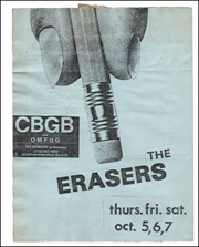 The Erasers at CBGB and OMFUG, Oct. 5, 6, 7, 1978