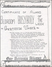Certificate of the Week Bedroom Busybody / Keep Sex Out of the Classroom / Board of Examiners Makes Sexuality an Issue