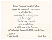 First Anniversary of The Living Theatre