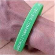 Mel Bochner Cause and Effect Silicone Bracelet in Green