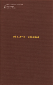 Little Cockroach Press 14 : Billy's Journal