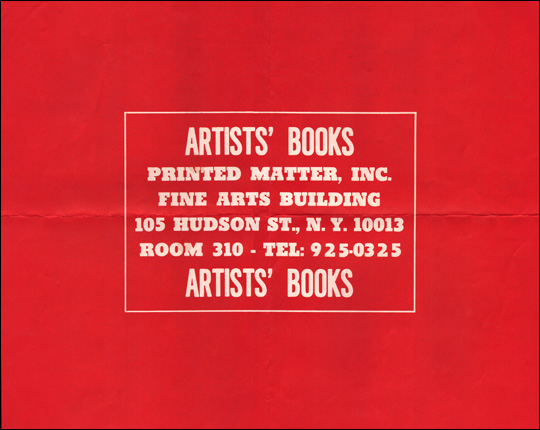 Printed Matter, Inc. : Artists' Books, First Poster