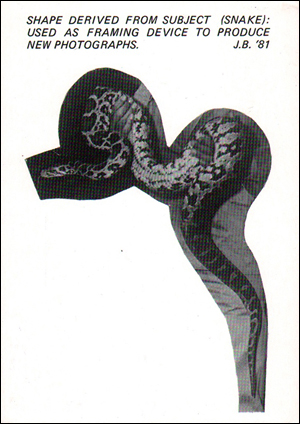John Baldessari, Shape Derived from Subject (Snake) : Used as a Framing Device to Produce New Photographs