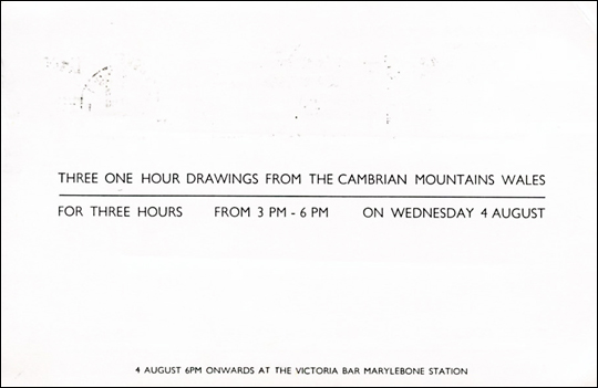 Roger Ackling : Three One Hour Drawings From The Cambrian Mountains Wales / For Three Hours From 3 PM to 6 PM
