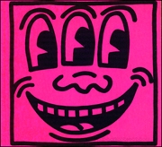 Keith Haring Three Eyed Smiling Face Sticker