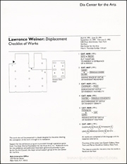 Lawrence Weiner : Displacement, Checklist of Works