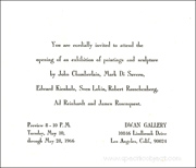 Dwan Gallery Group Show Invitation