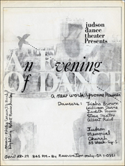 Judson Dance Theatre [Theater] Presents An Evening of Dance