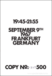 19 : 45 - 21 : 55 : September 9th 1967 / Frankfurt Germany